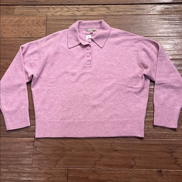 J. Crew Sweaters - J.Crew Collared Polo Sweater in Supersoft Yarn Heather Heliotrope Size L